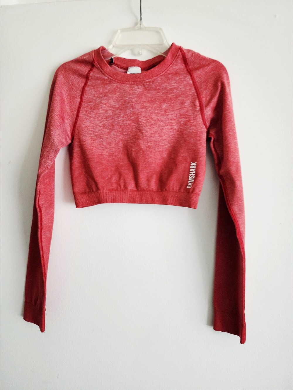 Gymshark | Vital Seamless Cropped Long-Sleeve Top | Red Heather | Small